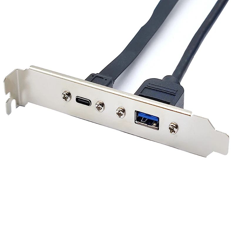 50cm USB 3.2 Front Panel Header 20Gbps USB3.2 Gen2*2 Type C to Type-E 5Gb USB3.0 to 19Pin Connector Extension Cable with Bracket