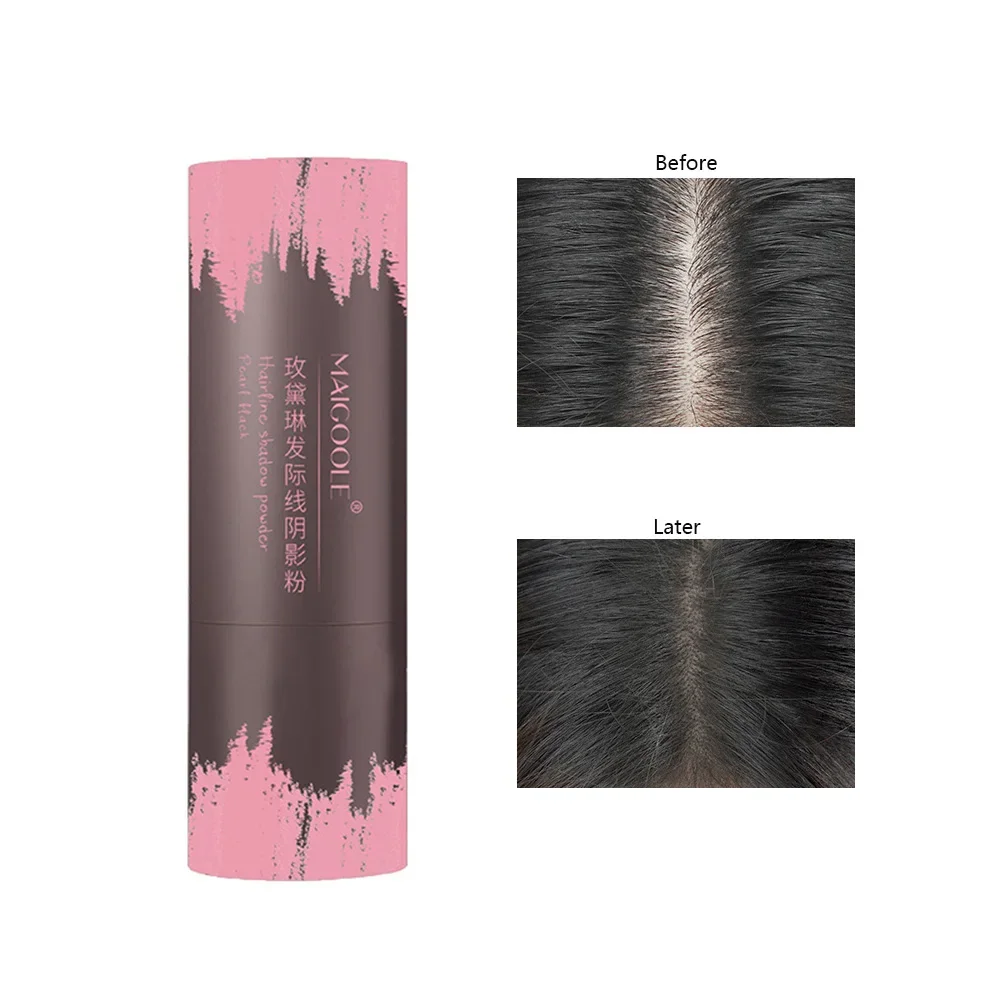 Pó de linha fina impermeável, corretivo de cabelo fofo, giz de cabelo à prova de suor, pó preto e marrom, cobertura de raiz, naturalmente, 1PC