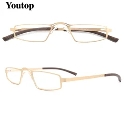 Women Top Quality Rectangular Eyeglass Frame Men Metal Glasses frames Square light Fashion eyeglasses frames Full Rim Rx vintage