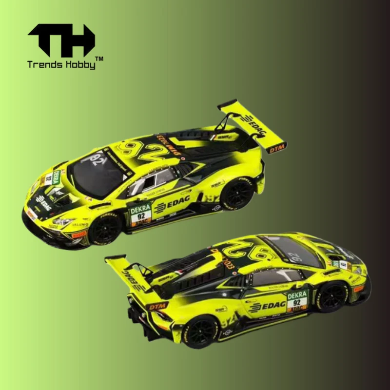 

PreSale Trends Hobby 1:64 2023 Huracan GT3 DTM Racing YellowBlack No92 /No94 Die-Cast Car Model Miniature Gifts