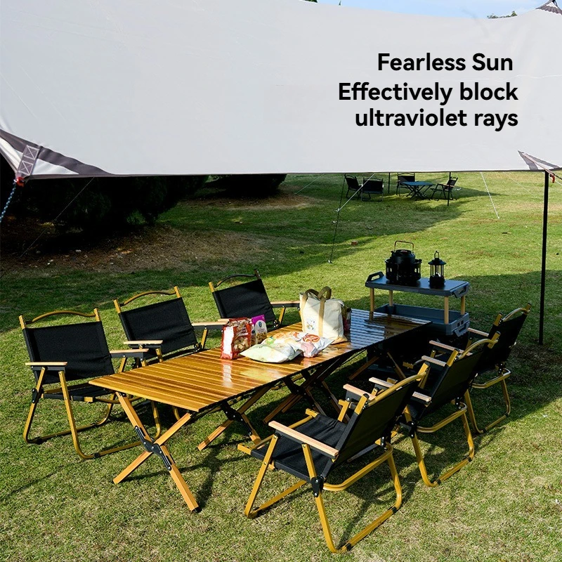 2026 Custom Large Outdoor Portable Canopy Tent Black Vinyl Waterproof Octagonal Butterfly Shape Picnic & Camping Sunshadepromote