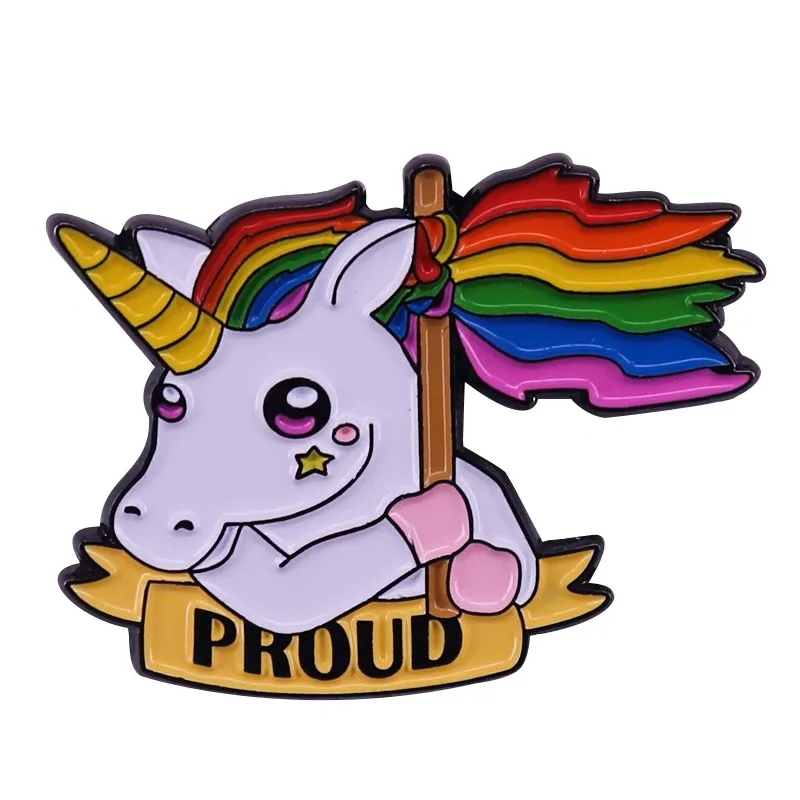 Pride Enamel Pin Custom Rainbow Badge Brooch LGBTQ+ Support Lapel Pin DIY Accessories