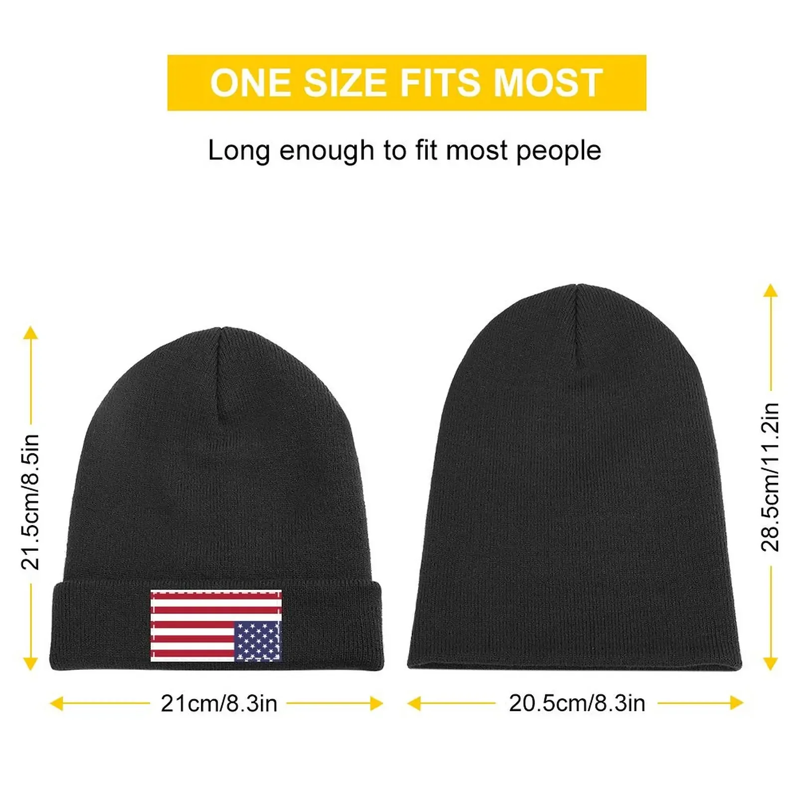 American Flag Upside Down Knitted Cap Vintage birthday Hats Man Women's