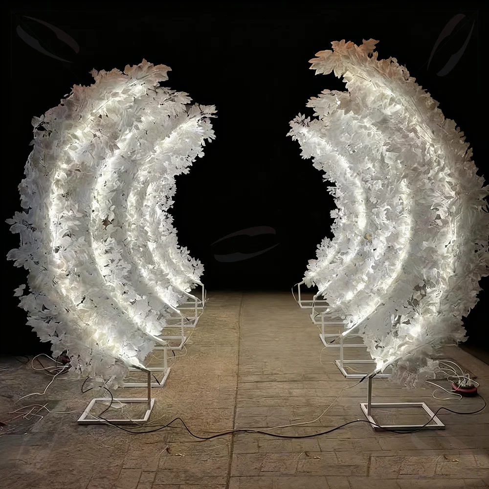 

FSDKX 2025 New Wedding Props Plant LED Light Iron Metal Stand Backdrop for Events Decoration