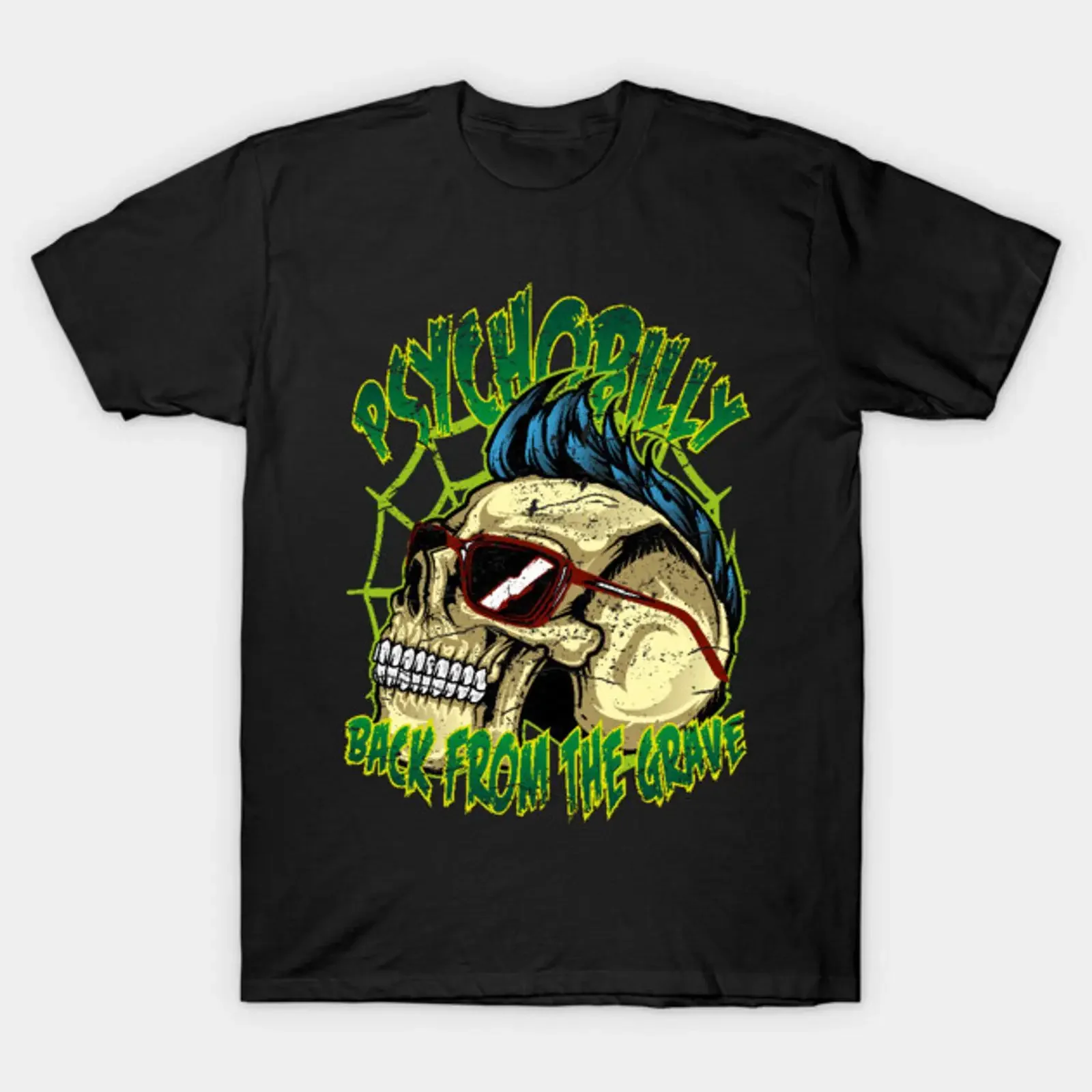 Psychobilly Skull Back from the Grave T Shirt vintage Washed graphic homme Top For Everyday Wear Versatile Casual Stylish