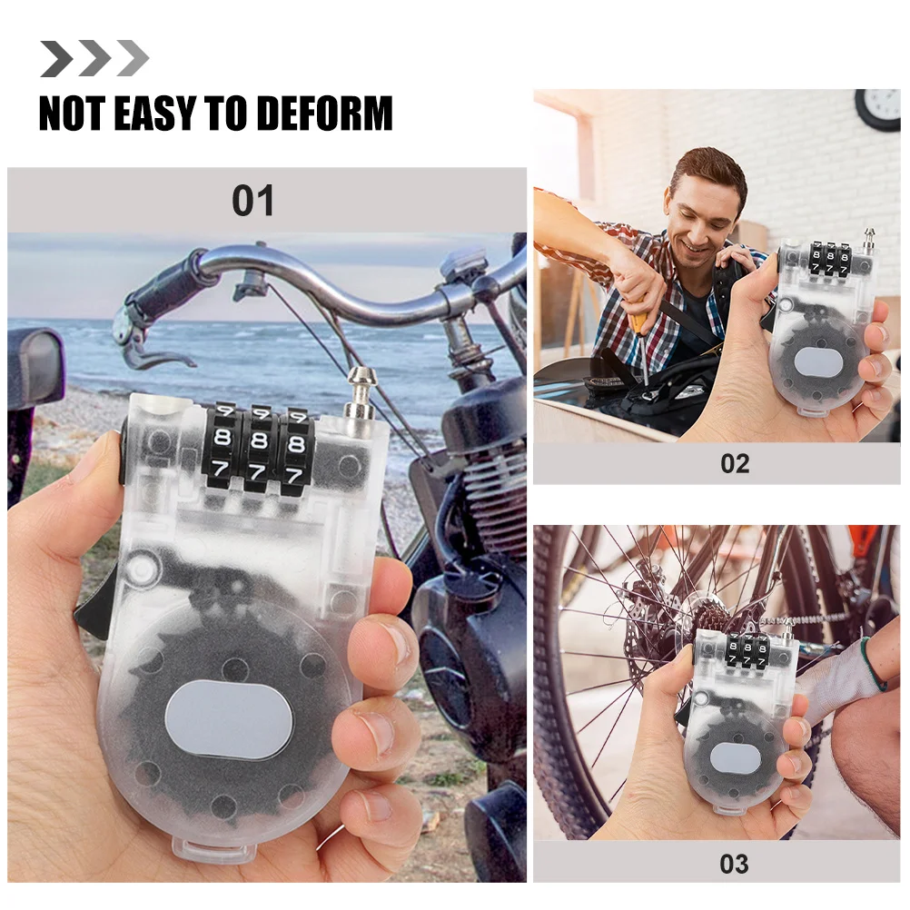 

2Pcs Compact Bike Safety Lock Reusable Coded Lock for Mountain Bike Travel Bag Board Sport Accessories Snowboard Gear