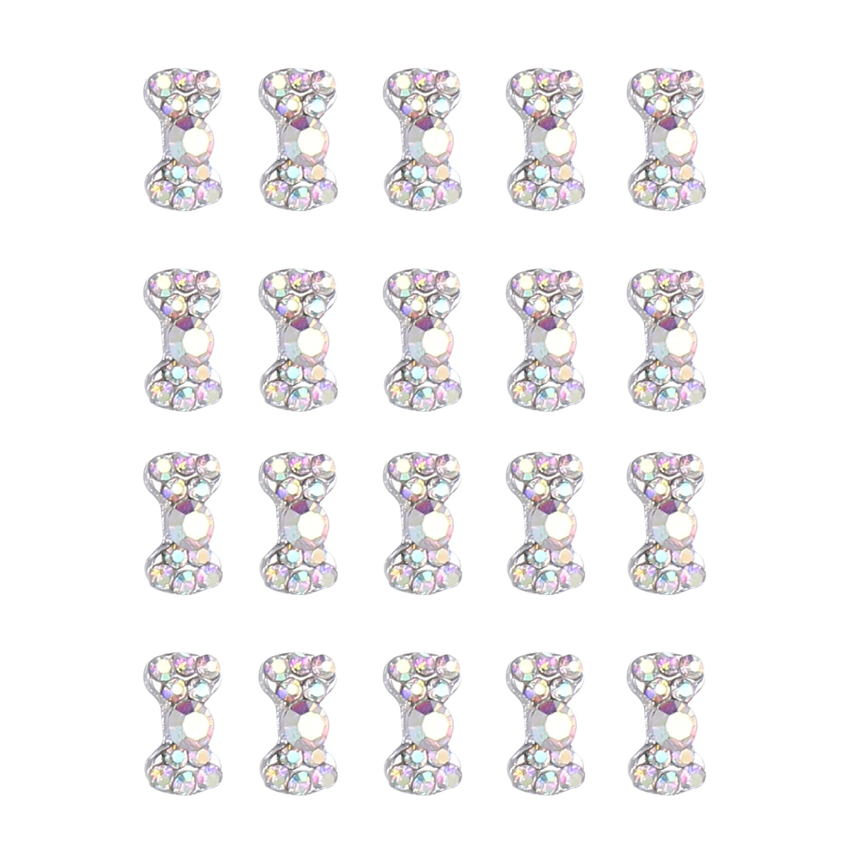 20 Stück Nagelkunst-Strass-Schleifen-Kristallsteine Nagelaufkleber DIY Mode Glitzer Dekoration für Natürliche Künstliche Nägel Gel-Lack