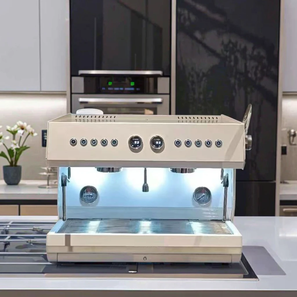 Luxury Branded Commercial Professional 2 Group Semi Automatic Espresso Coffee Machine for Shops