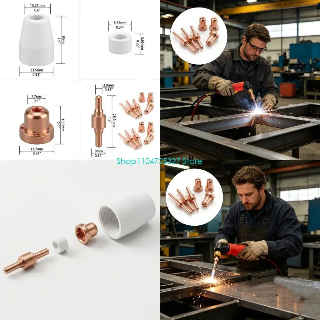 D8KF 210Pc Plasma Cutters Electrode Nozzle for PT31 LG40 Air Cutting Torches CUT40/CUT50