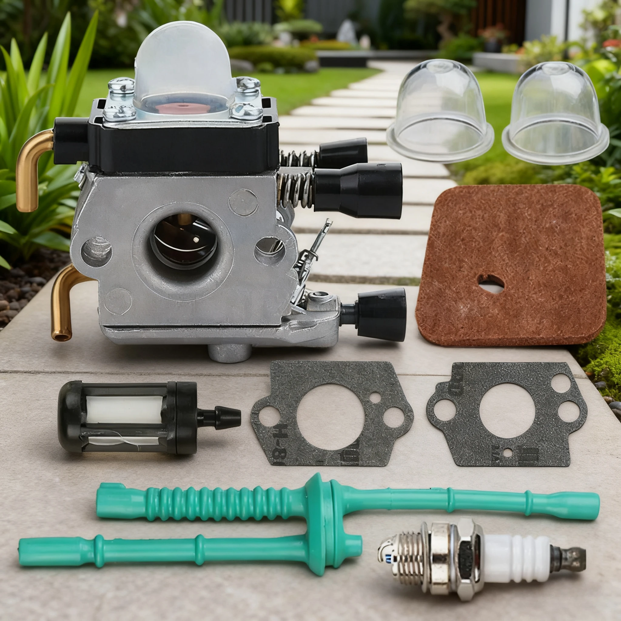 

Carburetor Repair Kit for STIHL FS38 FS45 FS46 FS55 KM55 FS85 - Includes Air Filter, Fuel Filter & Gaskets