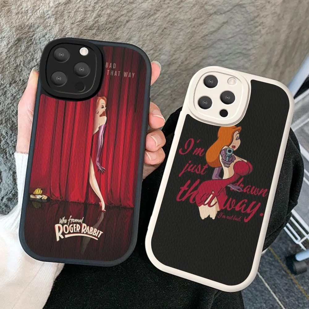 J-Jessica R-Rabbit Sexy Phone Case Hard Leather For IPhone 16 15 14 13 12 Mini 11 14 Pro Max Xs X Xr 7 8 Plus Fundas