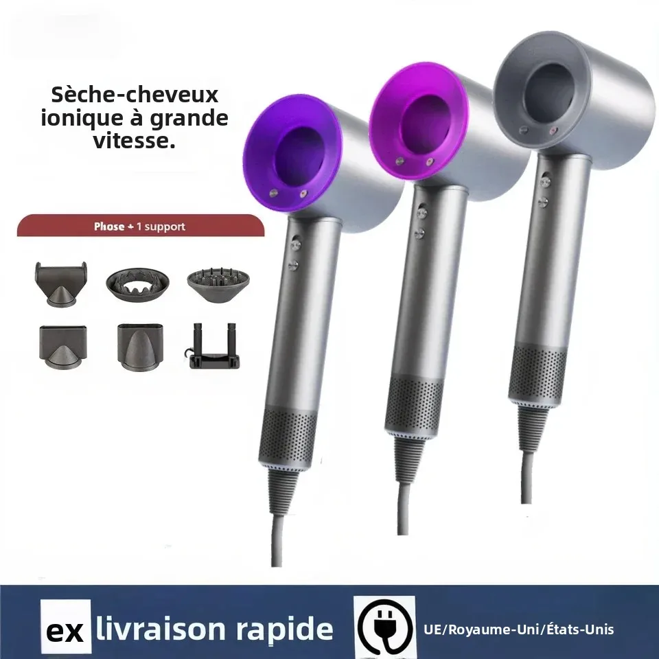 Sèche-cheveux haute vitesse sans lames, haute puissance, silencieux et séchage rapide, portable, ions négatifs, adapté à la maison et aux voyages