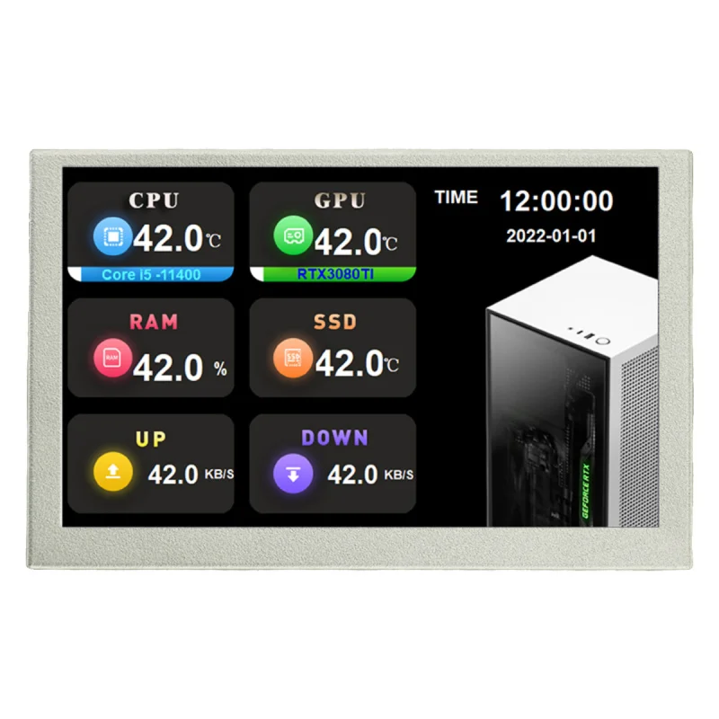 Computador5 Polegadas Sub-ScreenIPS TYPECSub-Screen Monitoramento de ComputadorusPantela Secundária FreeAIDA64Chassis Tela Auxiliar