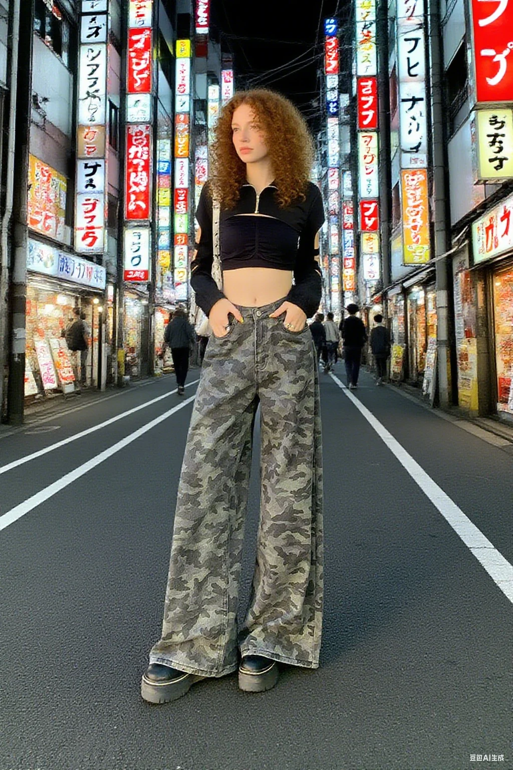 Celana Panjang Model Wide Leg Kamuflase Pinggang Tinggi Longgar Ramping Wanita Musim Gugur Musim Dingin Vintage Motif Leopard Jeans