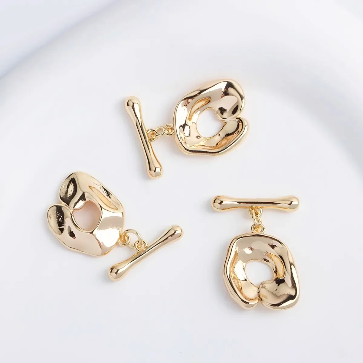 Paleta de oro Real chapada en 18K, hebilla OT Irregular, bricolaje, barroco, forma especial, estilo europeo y americano, hebilla de conexión final