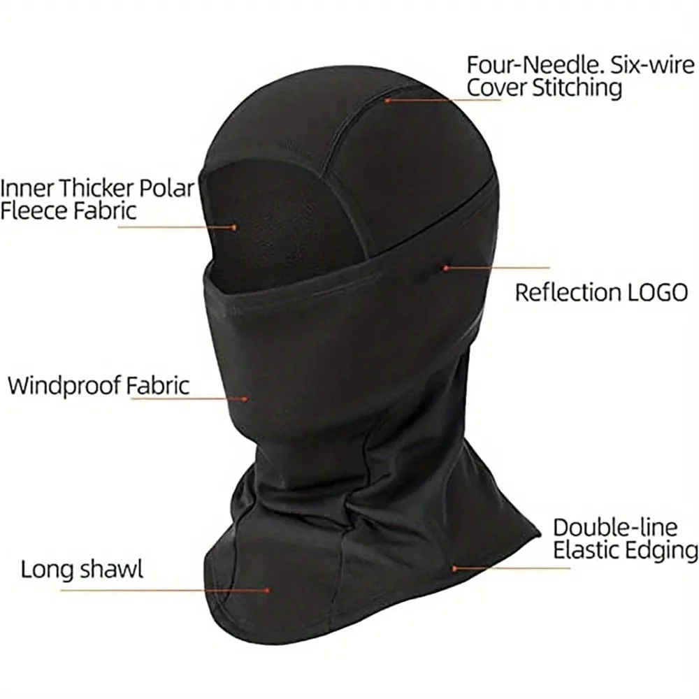 2pcs Unisex Balaclava, Winter Ski Mask, Motorcycle Face Mask, Winter Balaclava, Black