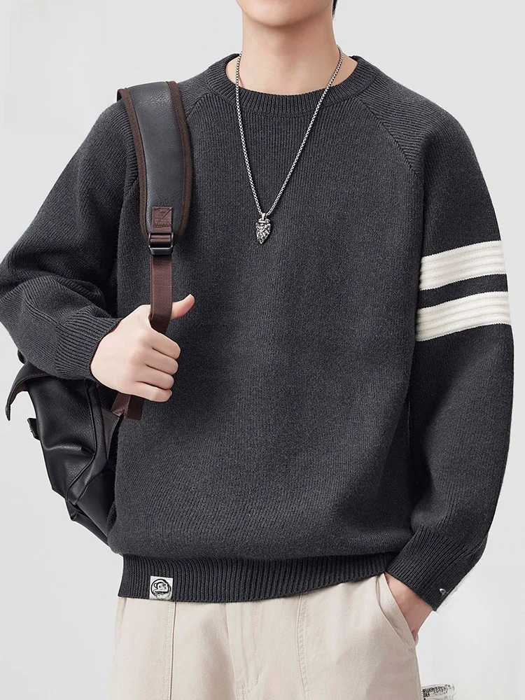 

PaulFrank Heavyweight round Ne Warm Sweater Men's Casual Loose Knitted irt Autumn New Sle Comfortable Soft Polyester Blend