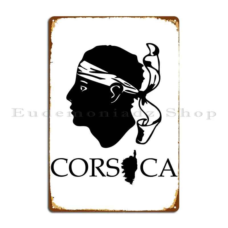 Corsica Ile De Beaute Corsica Map Isula Bella Corse France France Corsica Trenddesigns24 Metal Sign Club Printed Living Room