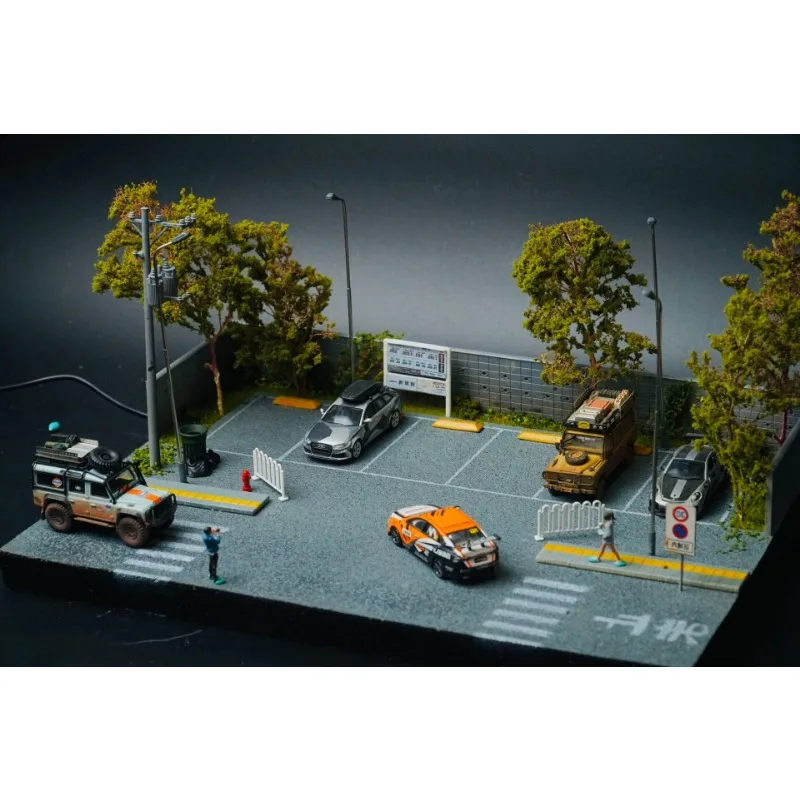 64 Scale Car Miniature Model Parking Lot - Detailed 1/64 Scale Display Base for Diecast Vehicles, Wargaming & Diorama Projects