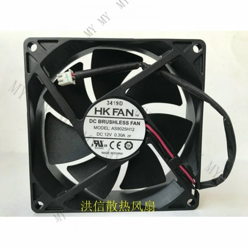 

TT 1 PCS for HK FAN Cooling Fan AS9025H12 DC12V 0.30A 9025 9CM 2 Pin