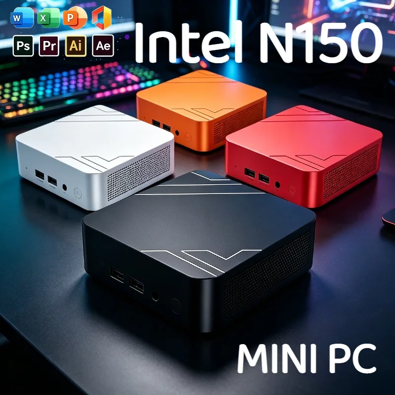 2026 Portable PC Computer Intel Core N150 Windows Mini PC 16GB RAM 512GB/1TB/2TB SSD WiFi 6 BT 5.2 4K Gaming Pc Desktop