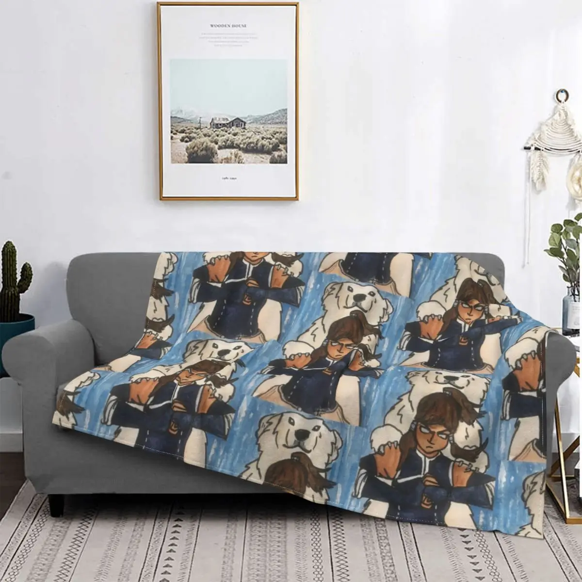 Avatar Korra Watercolour Knitted Blanket Flannel Throw Blankets Home Couch Personalised Soft Warm Bedspread