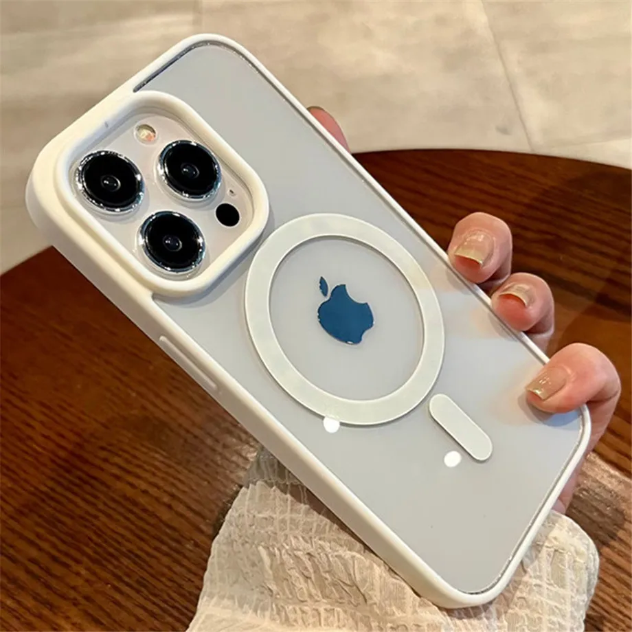 Luxuriöse magnetische kabellose Ladung für Magsafe-Hülle für iPhone 16 15 14 Plus 13 12 11 Pro Max, stoßfeste transparente Stoßstangenabdeckung – Detail 2