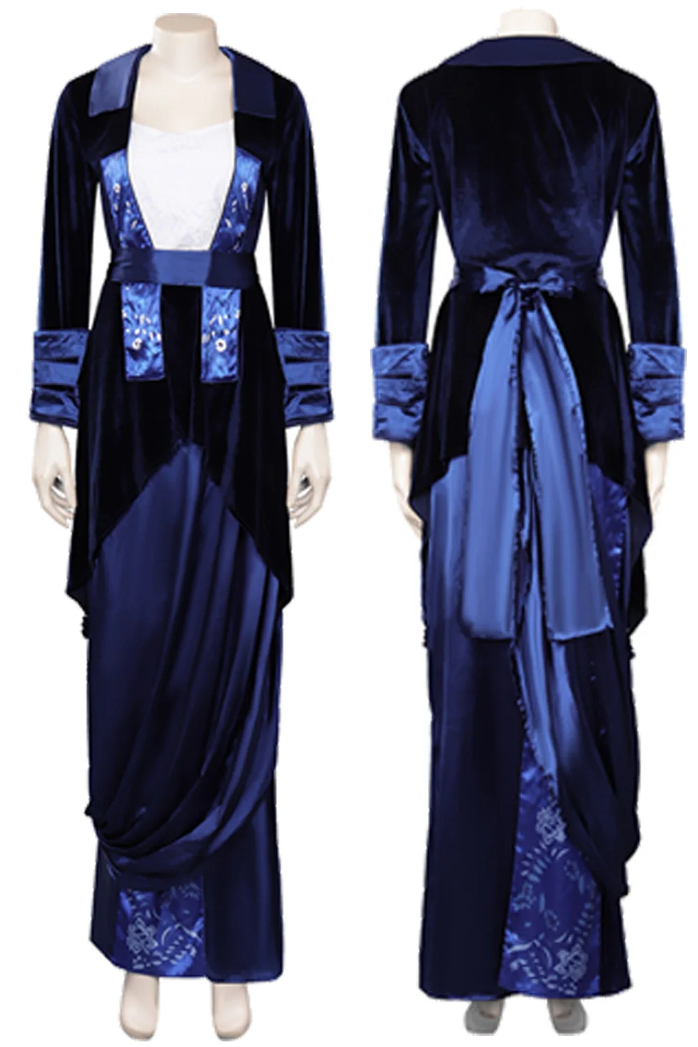 Rose Cosplay Movie Titanic Costume  DeWitt Bukater Fantasy Blue Ball Dress Classic Outfits Women Halloween Carnival Party Suits