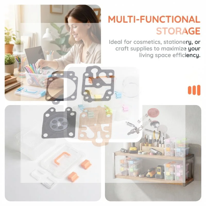 Dollhouse Mini Transparent Storage Box 5Pcs Organizer Plastic Portable Holder for Craft Supplies