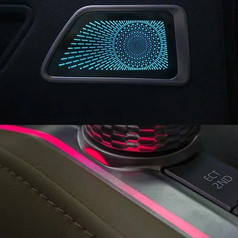 Ambient Light For Toyota Land Cruiser LC300 2022-2025 OEM Size Electroplated laser engraving style Rainbow Kit 19 Leds button