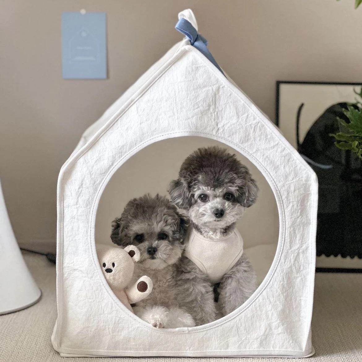 INS Solid Color All-Season Universal Pet Cat Puppy Bichon Teddy Bed Sleep Hut Removable Tent Semi-Enclosed Kennel Dog Supplies