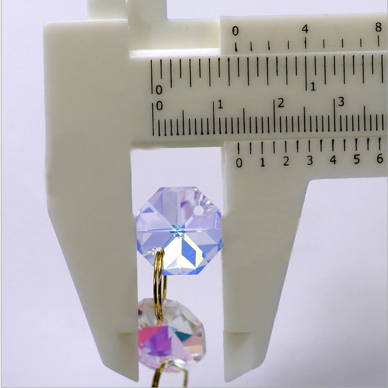 Top Quality  200PCS/lot 14MM Clear Ab Crystal Octagonal Beads For Crystal Garland Strands Parts Suncater Stones Chandelier Parts