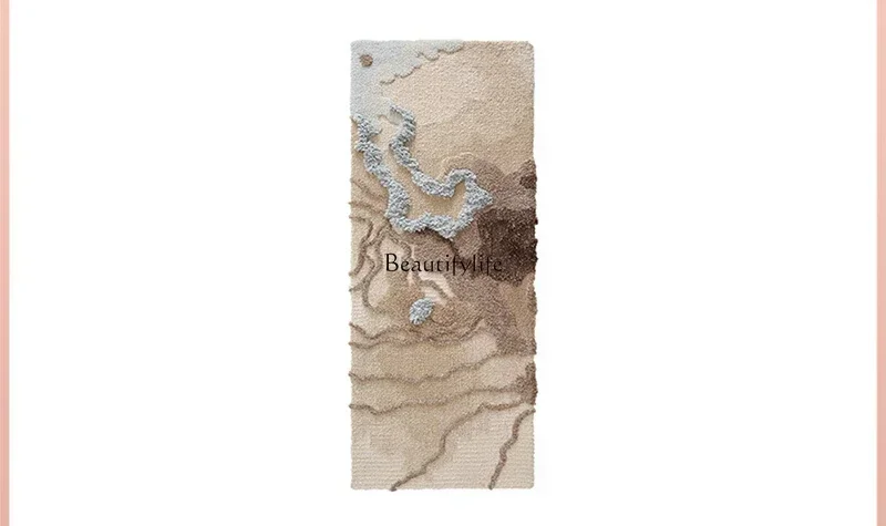 A  Coffee carpet high art balcony handmade bedside blanket three-dimensional wool