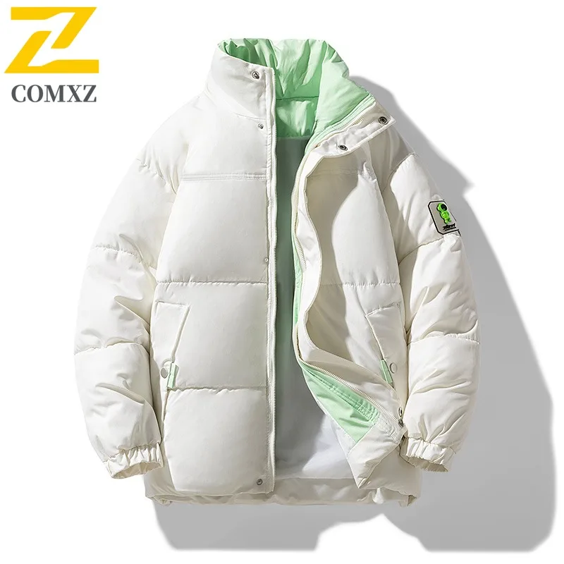 

COMXZ Stand Collar Mens Padded Jacket Comfortable Outdoor Cycling Warm Parka Classic Hiking Lightweight Winter Clothing