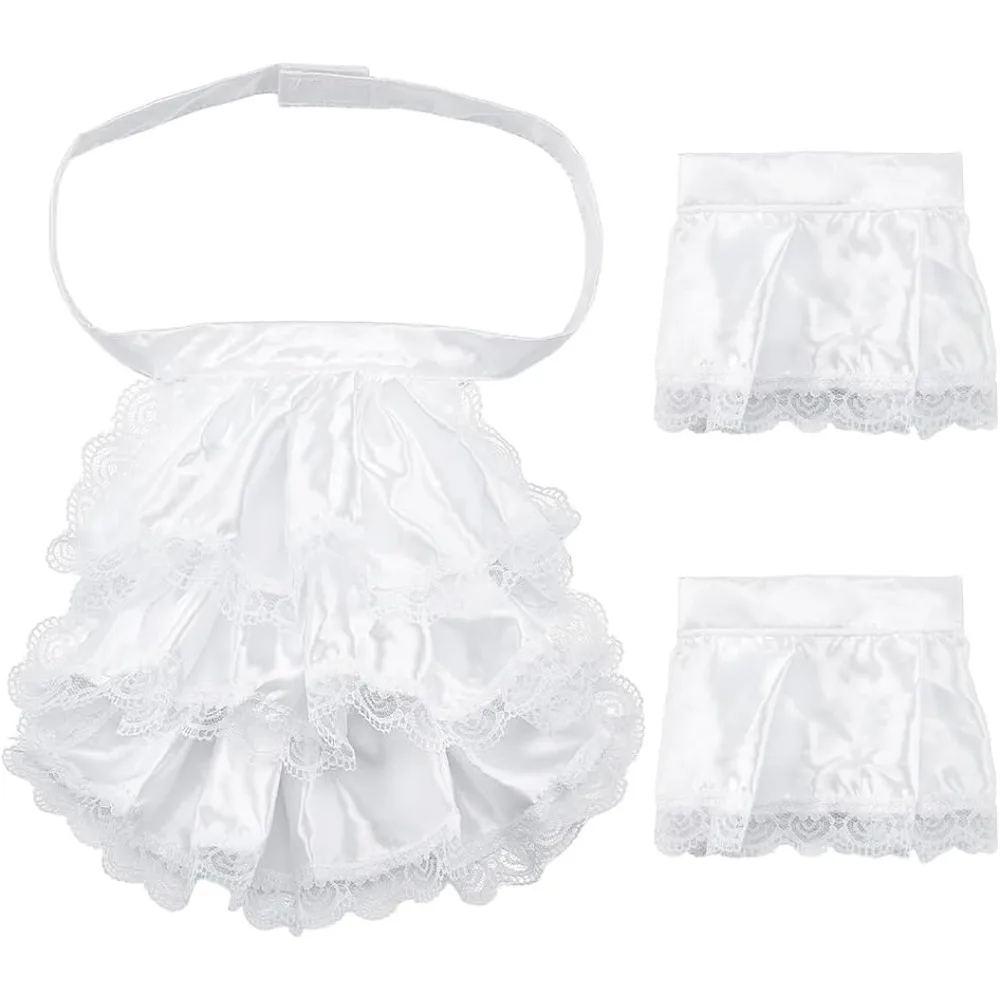 Lace Cloth Oversleeves False Puff Sleeves White 275x105x1mm 255x180x2mm