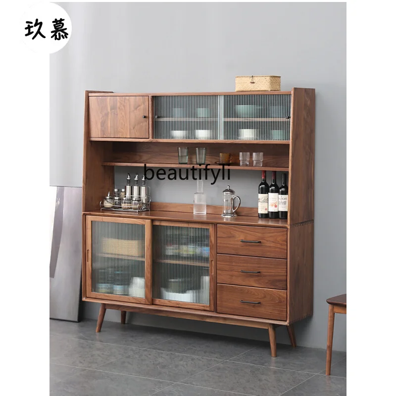 Mealside, North American black walnut, Nordic wine cupboard, modern home locker