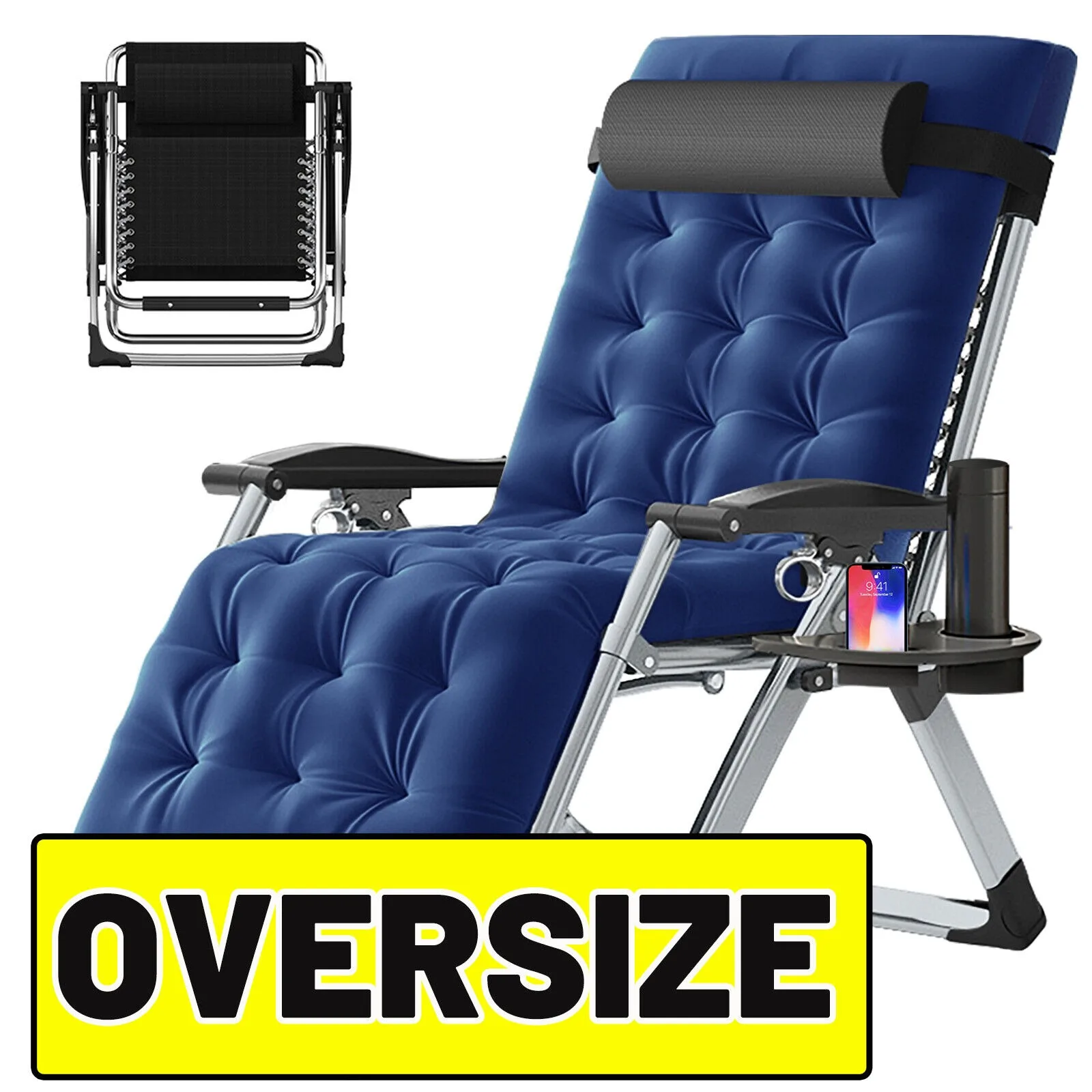 

US Oversized Zero Gravity Chairs XL Ergonomic Recliner Folding Reclining Chair