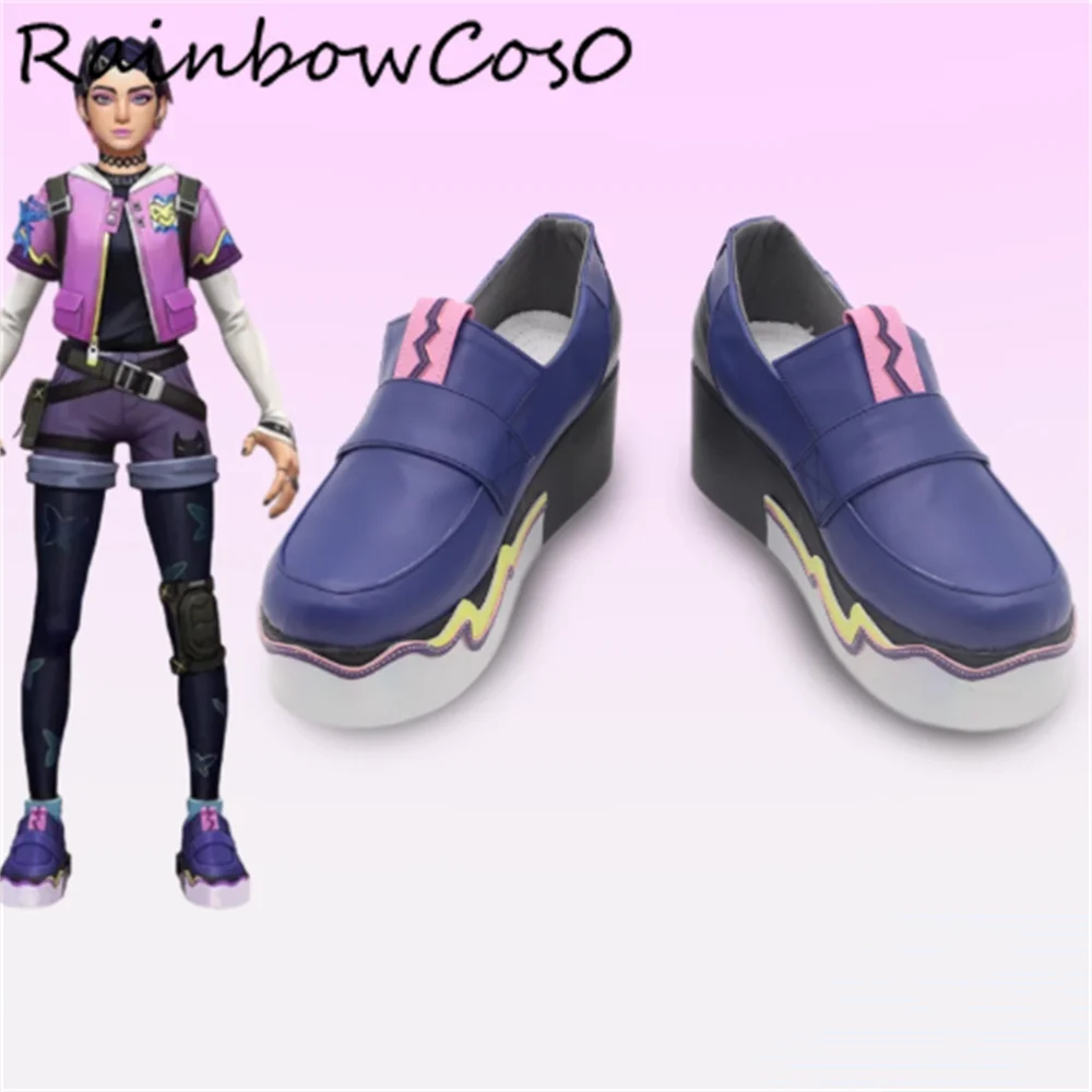 Zoccoli Scarpe Cosplay Stivali Gioco Anime Party Halloween RainbowCos0 W5346