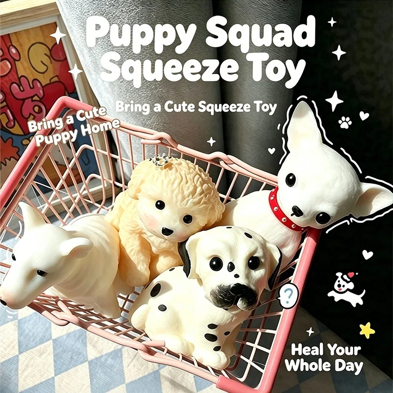 Cartoon Puppy Squeeze Toy Stress Relief Soft TPR Texture Quick Rebound Kawaii Multi Dog Shapes Creative Pressure Release Gift