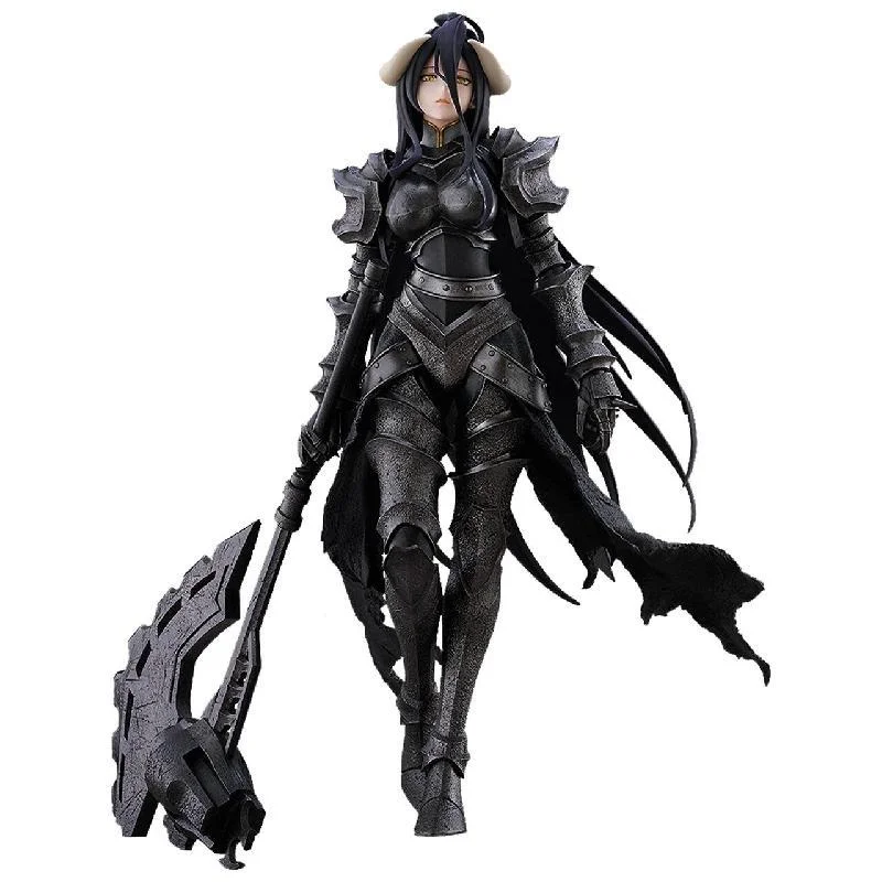 In Stock Long Black Hair Horn Lady Decor Ornament Dark Metal Armor Giant Battle Axe Walking Pose Round Base Desktop Collectible