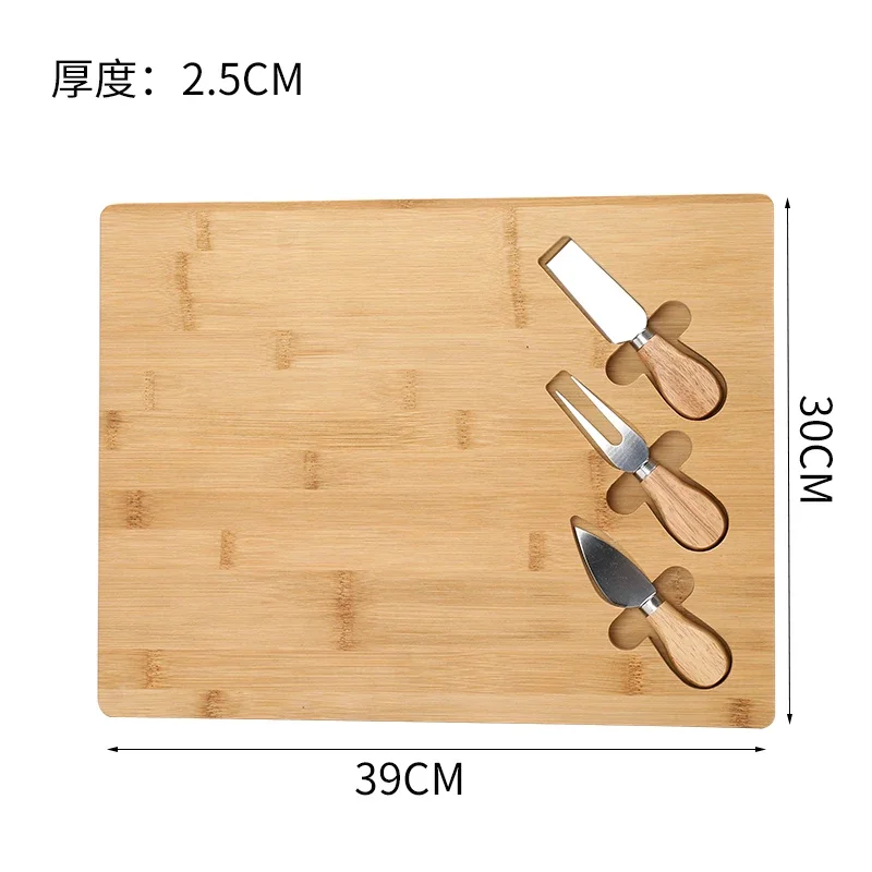 Bamboo Cheese Board Set Bread Pan Fruit Plate Steak Western Tableware Slate Dinner Butter Dish Plates Snack Bowl