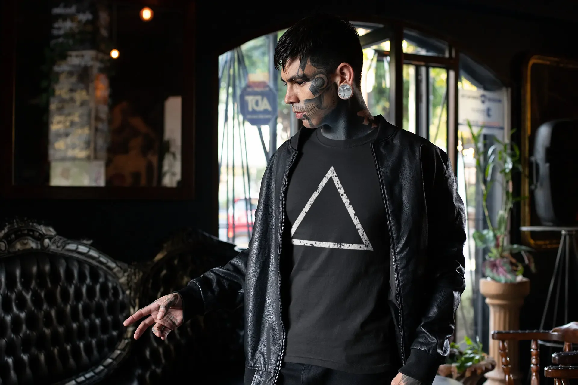Fire Alchemical Symbol Pagan T Shirt Wiccan apparel Black Esoteric Triangle Minimal Modern Alternative dark