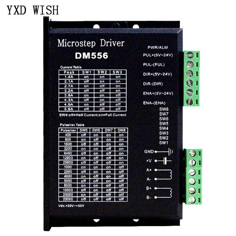Controlador de Motor paso a paso Digital DM556, 2 fases, 5.6A, para Motor paso a paso 57 86, controlador de Motor paso a paso NEMA23 NEMA34