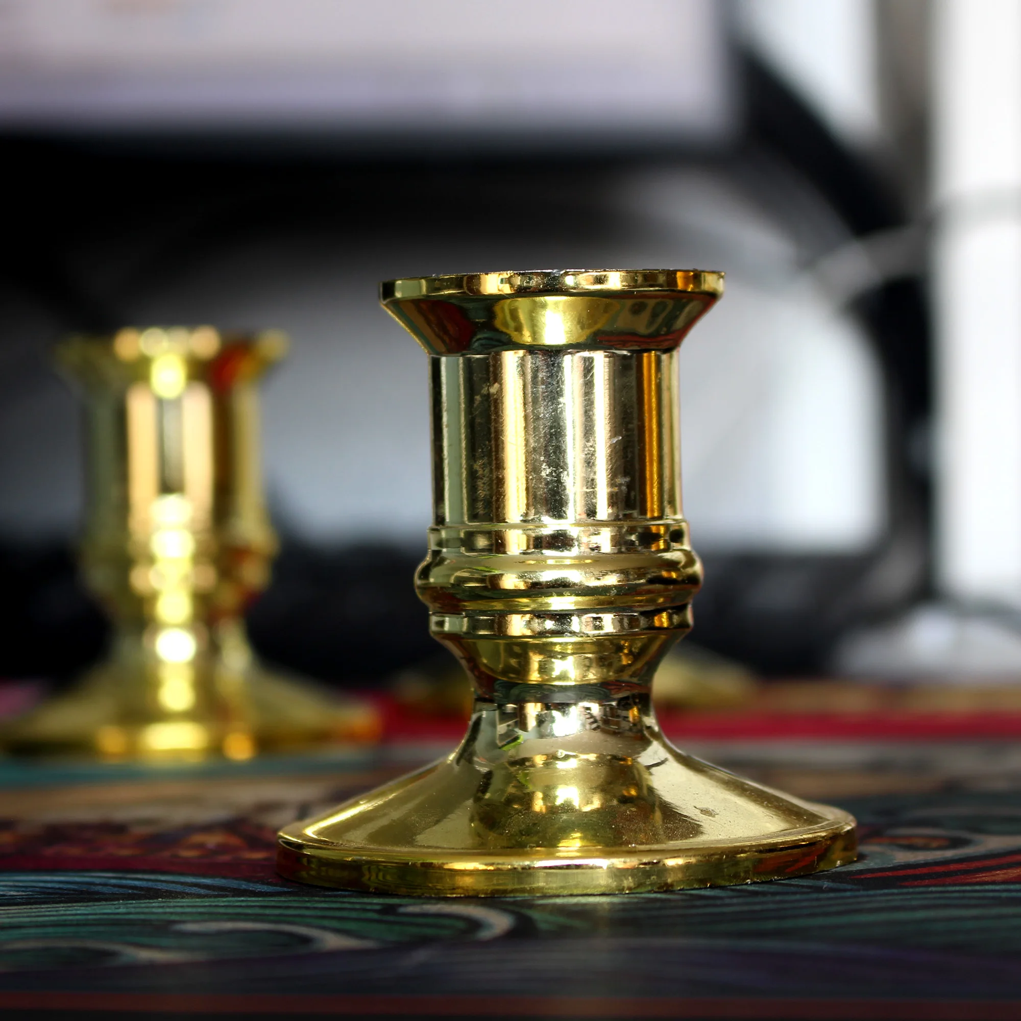 Gold Säule Kerzenbasis Kegel Kerzenhalter Kerzenständer Vergoldeter Kunststoff Hochzeit Kerzenhalter Dekoration Weihnachtsfeier Dez