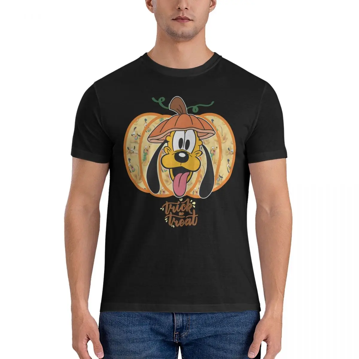 And Spooky T Shirts for Men Cotton Leisure T-Shirt O Neck Disney Cartoon Character Pluto Tee Shirt Short Sleeve Tops Summer