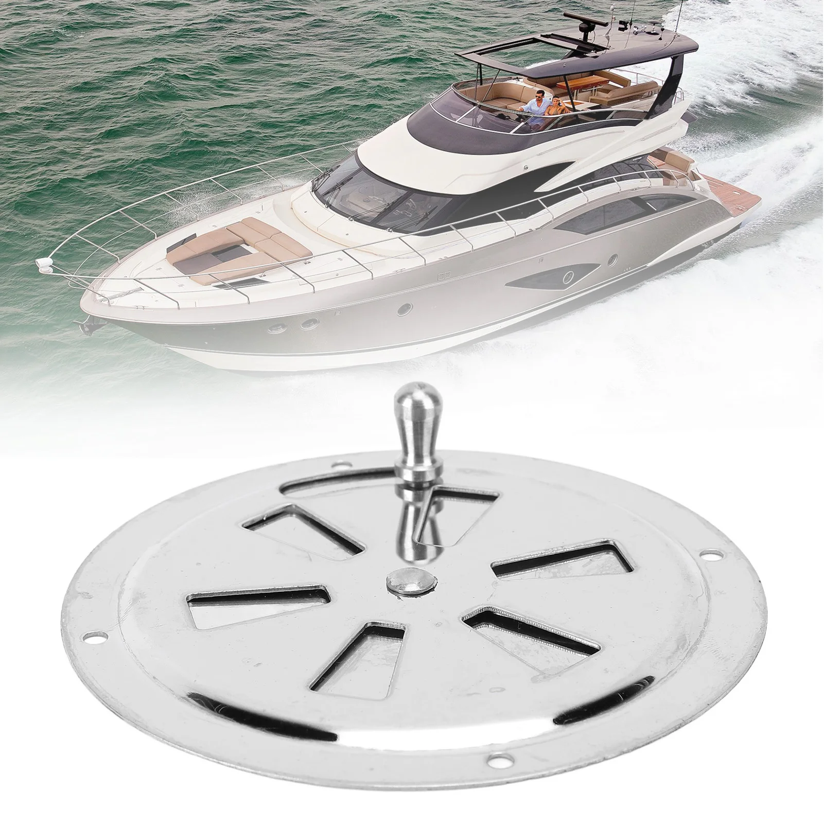 4 Inch Boat Vent Cover 316 Stainless Steel Round Louver Vent Cover Polished Finish Adjustable For Yacht Marine Accessories