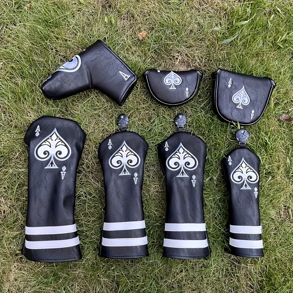 1pc/4pcs, Golf Club Headcovers For Driver Fairway Hybrid, Wood Head Covers, Iron Clubs Headcovers