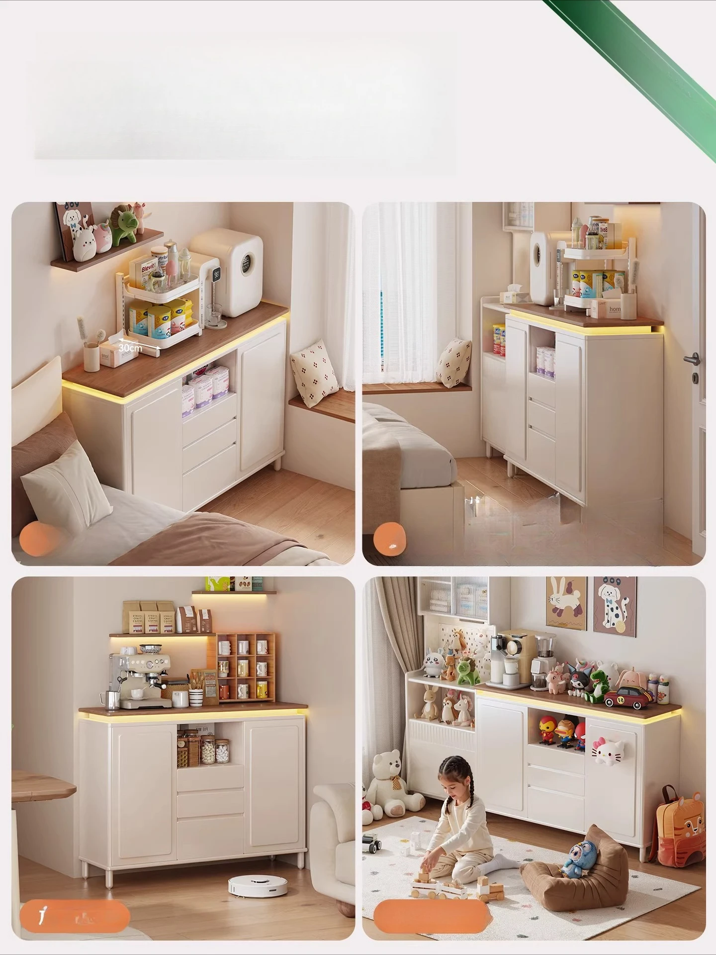 Solid wood sideboard, wall storage, low cabinet, dining table storage cabinet, floor-standing water dispenser placement table