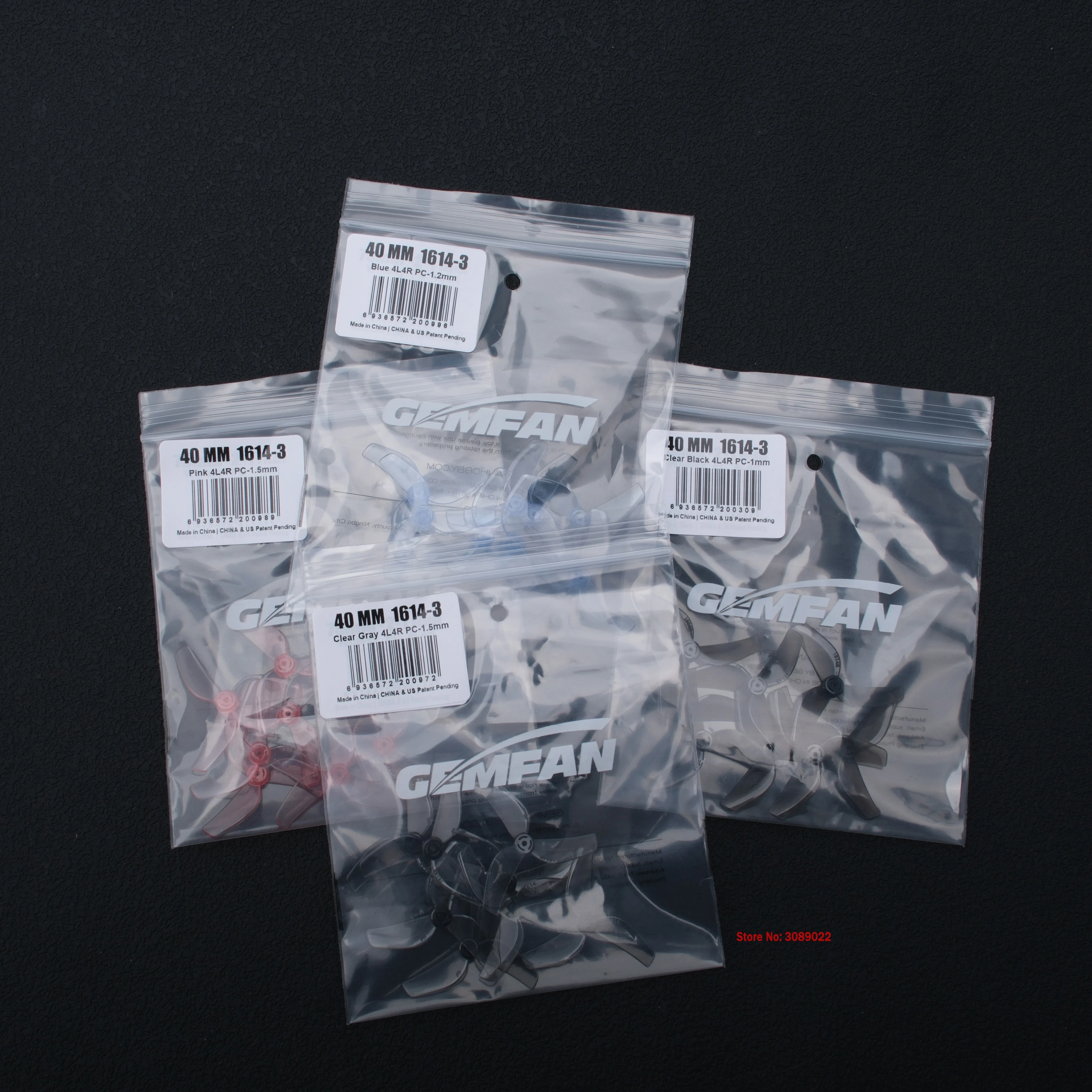 16PCS 8Pairs Gemfan 1614 40mm 3-Blade PC Propeller T-Mount 1mm 1.5mm 0805 Motor for FPV RC FreestyleTinywhoop Drones BETAFPV