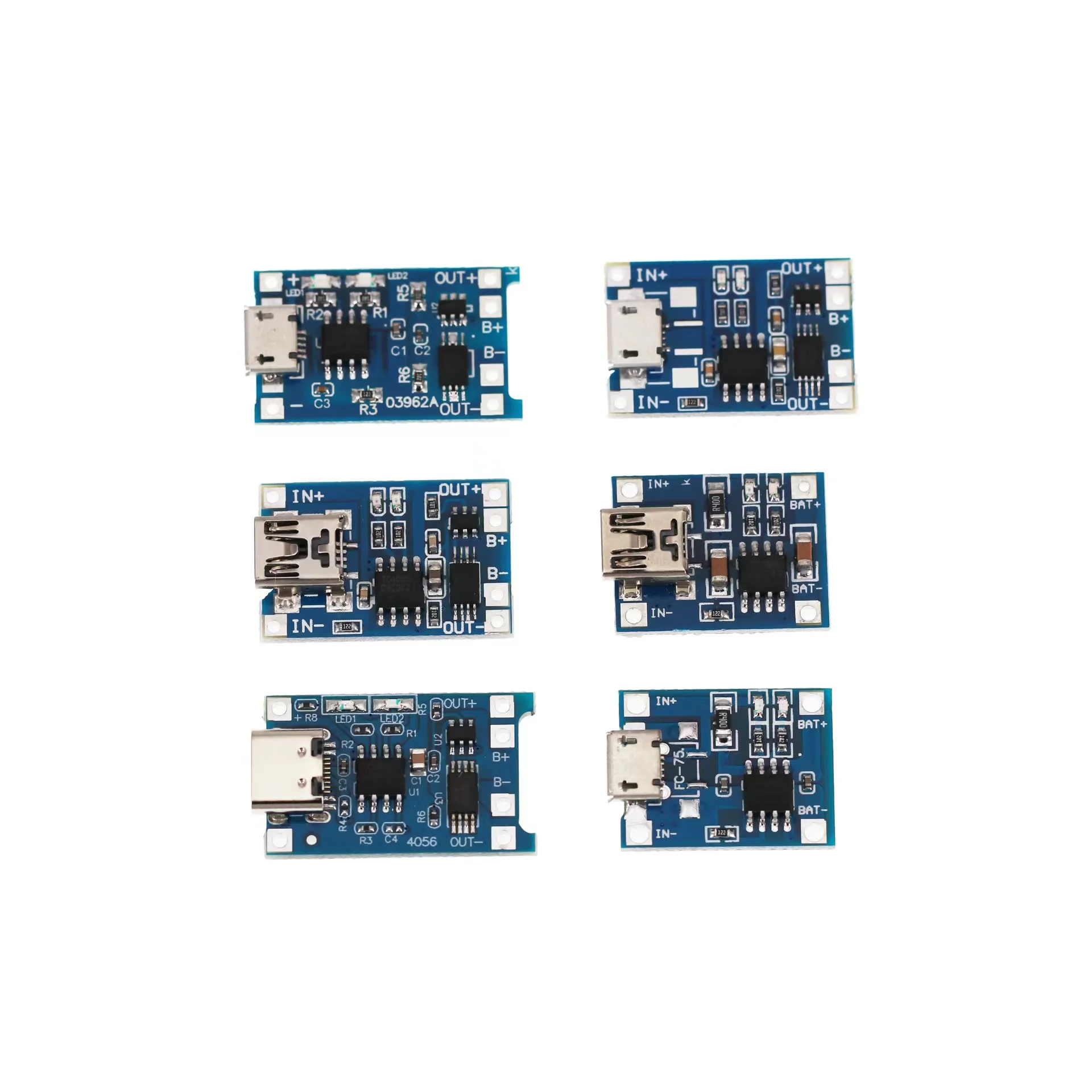 2 Stuks Type-C/Micro/Mini Usb 5V 1A 18650 TP4056 Lithium Batterij Oplader Module Opladen board Met Bescherming Dual Functies